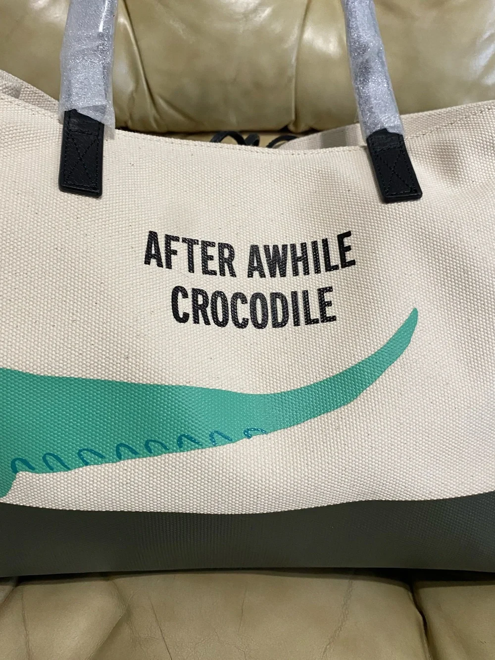 RARE Kate Spade Swamped See You Later Alligator Large Tote Canvas